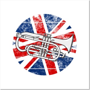 Cornet Player UK Flag Britain Cornetist British Musician Posters and Art